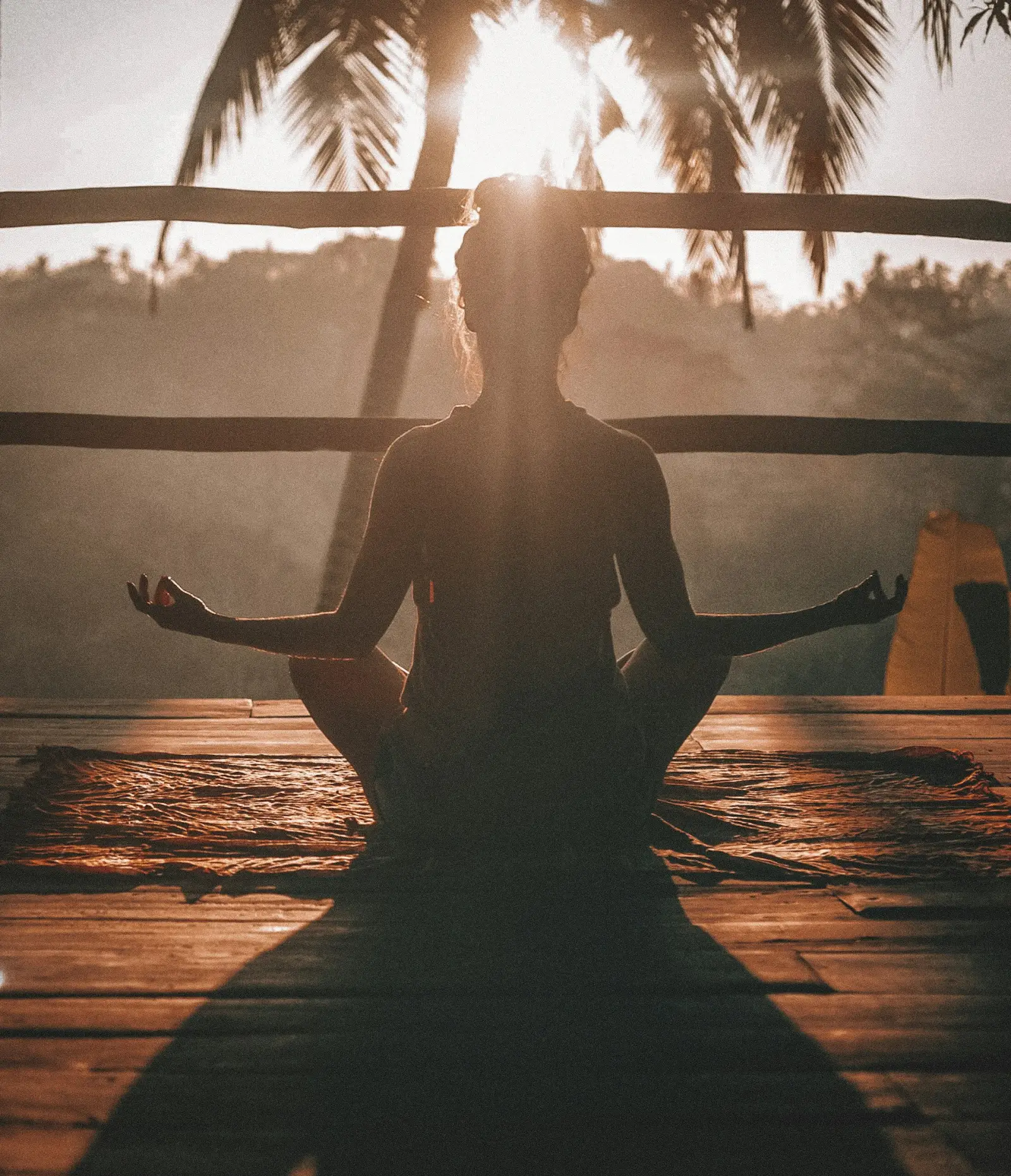 Femme en méditation dans la nature, ambiance zen et apaisante